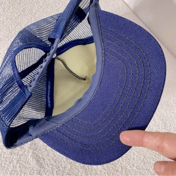 Vintage Blue Hammonds&Swaffords Paint&Body Shop Mesh Back Snap Back Trucker Hat - Picture 9 of 10